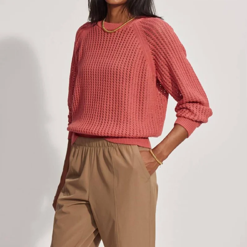 Sports suit style Clay Knit Sweater In Mineral Red