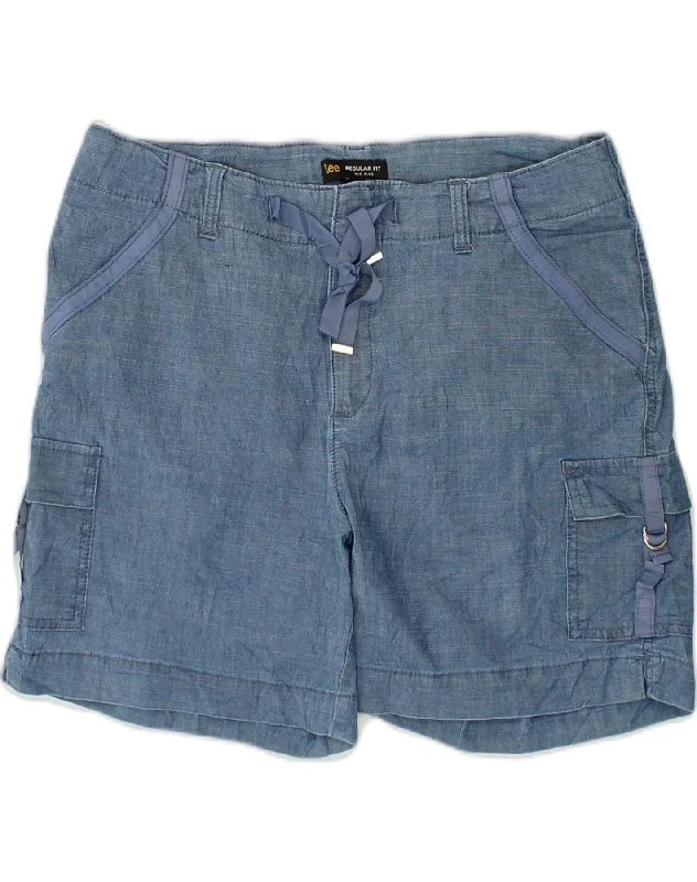 Casual And Versatile LEE Womens Regular Fit Mid Rise Cargo Shorts US 14 XL W34 Blue