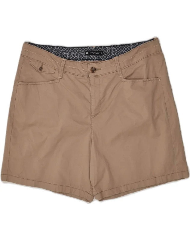 British Style LEE Womens Natural Fit Casual Shorts US 14 XL W36 Beige Cotton