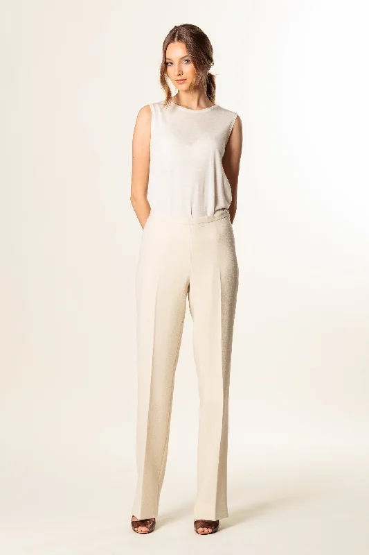 Chic Lounge Trousers "DEFENCE" / Double Wool Crepe