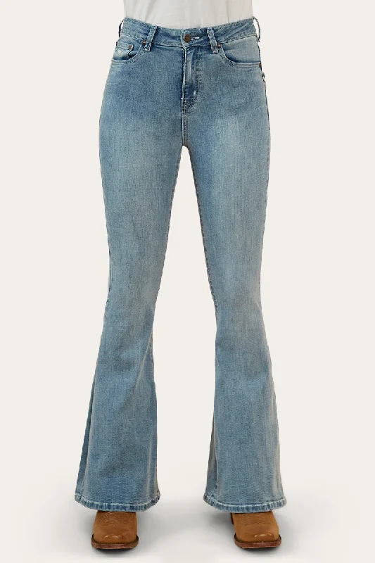 Effortless Wear Bowie Womens Flare Jeans - Light Blue