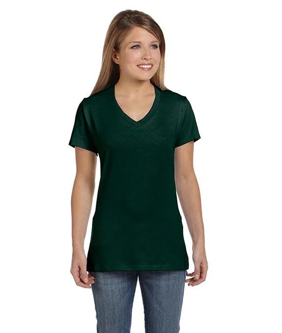 Fashionable sports S04V - Hanes Ladies nano-T® V-Neck T-Shirt | Deep Forest