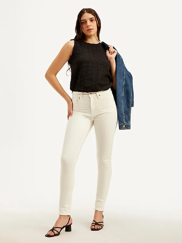Printed Patterns Women's High Rise 721 Skinny Off-White Jeans