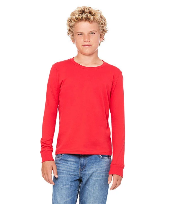 Sports Tights 3501Y - Bella + Canvas Youth Jersey Long Sleeve T-Shirt | Red