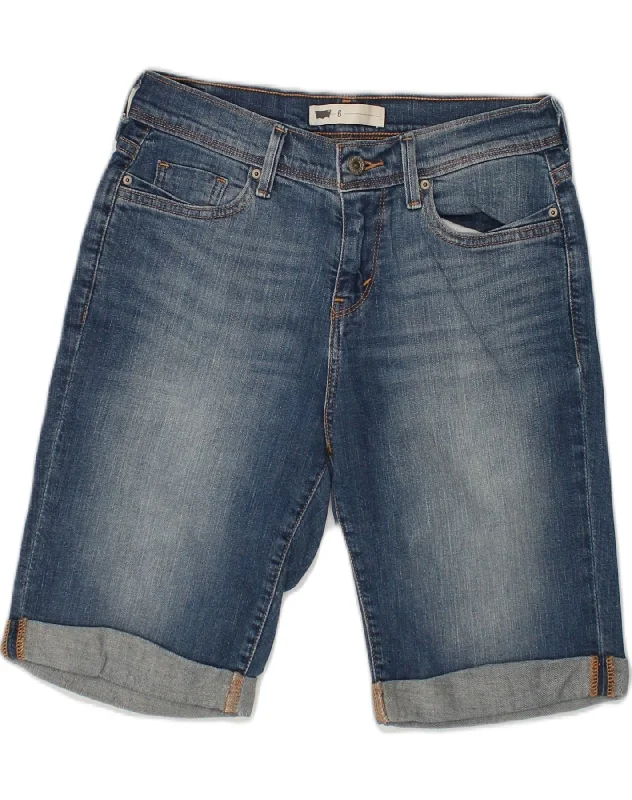 Smart Casuals LEVI'S Womens Denim Shorts US 6 Medium W28 Blue Cotton