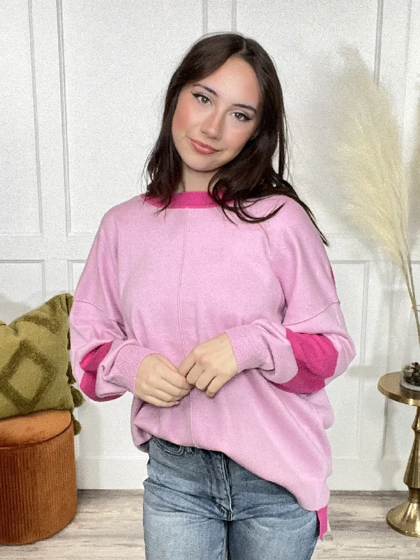 Fresh And Elegant Colorblock Chic Women's Contrasting Color Block Sweater