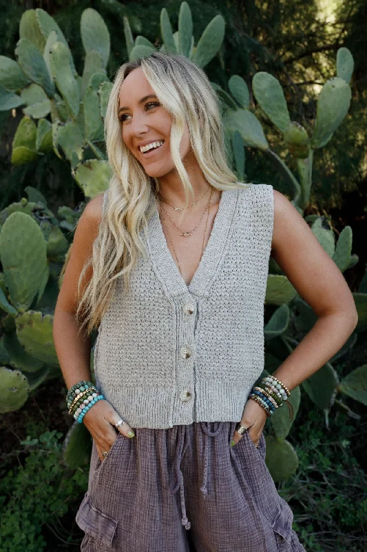 Cute Design Aire Sweater Vest - Taupe
