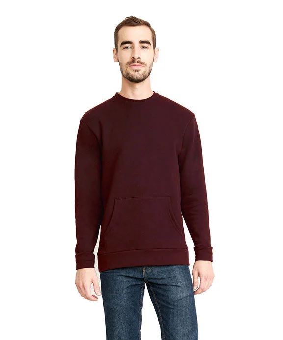 Retro Style 9001 - Next Level Unisex Crew Pocket Fleece | Maroon