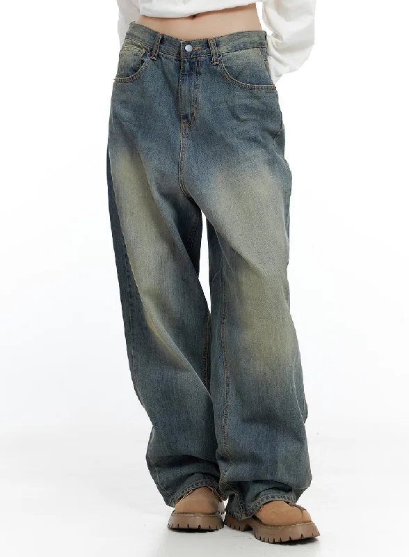 Celebrity Style Mila Washed Denim Wide Jeans CO425