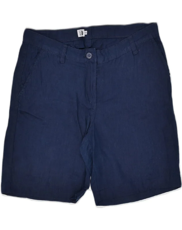Comfortable Looks DACK'S Womens Chino Shorts IT 44 Medium W34  Navy Blue Linen