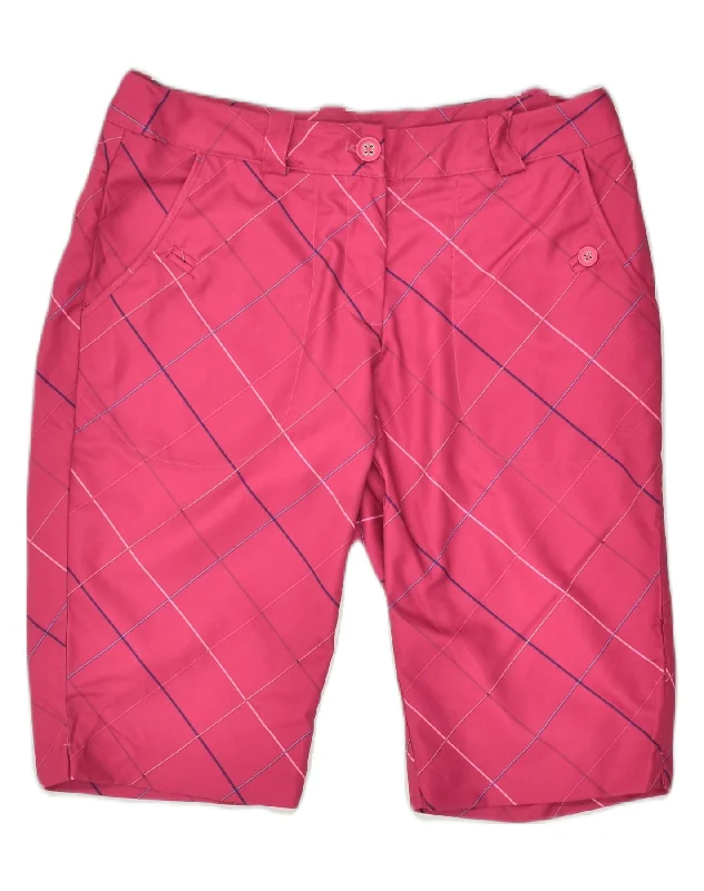 Easygoing Style NIKE Womens Dri Fit Bermuda Shorts UK 10 Small Pink Geometric Polyester Easygoing Style NIKE Womens Dri Fit Bermuda Shorts UK 10 Small Pink Geometric Polyester