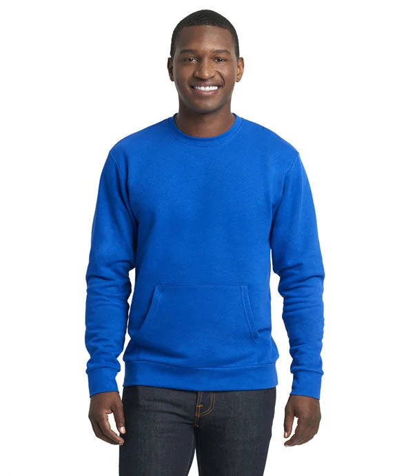 Retro Literary Style 9001 - Next Level Unisex Crew Pocket Fleece | Royal