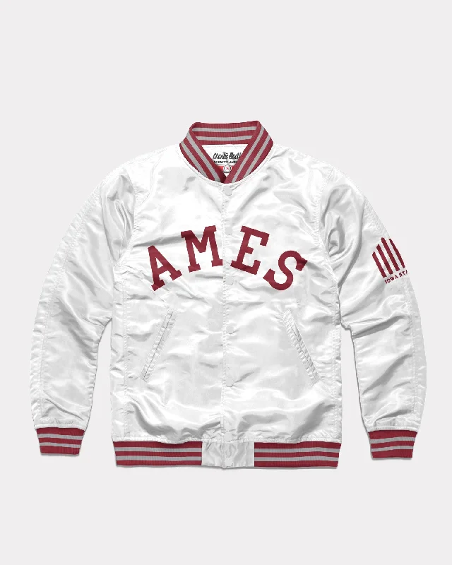 Personalized Wear AMES Arch Iowa State Vintage White Varsity Jacket