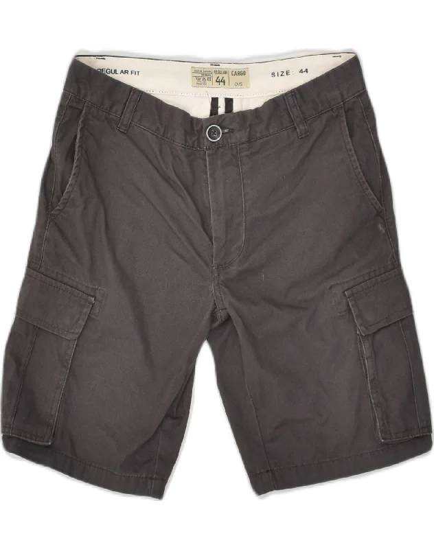 Printed pattern OVS Womens Regular Fit Cargo Shorts IT 44 Medium W28 Grey Cotton