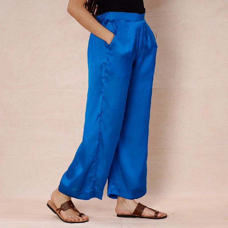 Fashion Innovation Blue - Pure Modal Silk Plain Palazzo