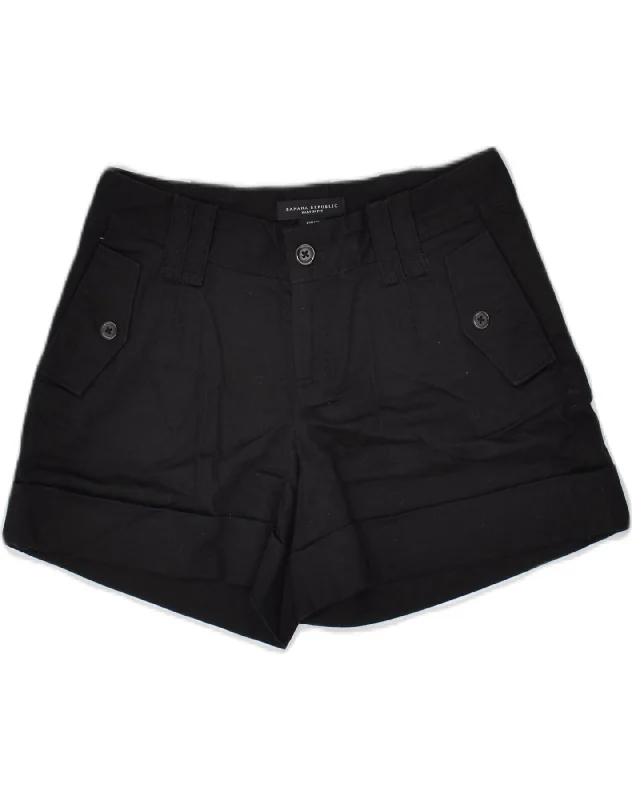 Fashion Concept BANANA REPUBLIC Womens Martin Fit Casual Shorts US 2 XS W26 Black Cotton Fashion Concept BANANA REPUBLIC Womens Martin Fit Casual Shorts US 2 XS W26 Black Cotton