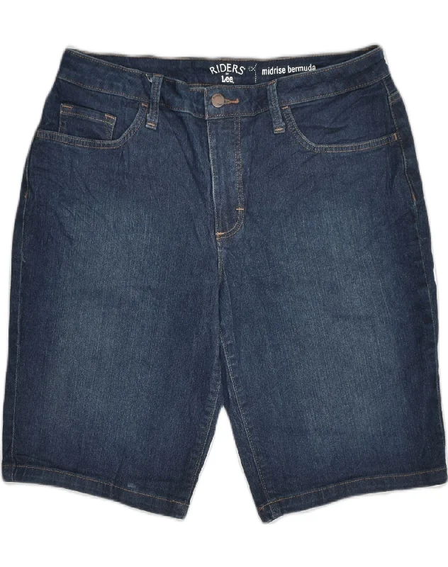 Fashion Trend LEE Womens Denim Mid Rise Bermuda Shorts W33 Large Navy Blue