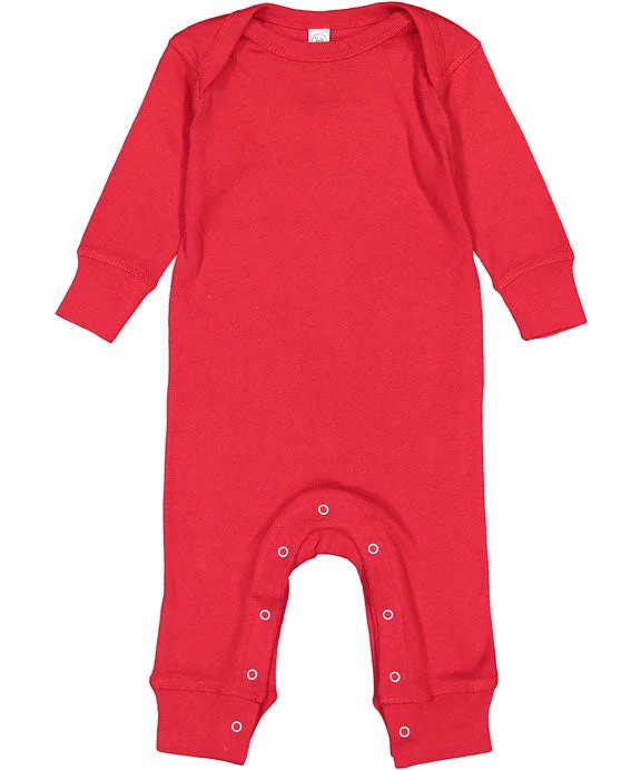 Comfy Pants 4412 - Rabbit Skins Infant Baby Rib Coverall | Red