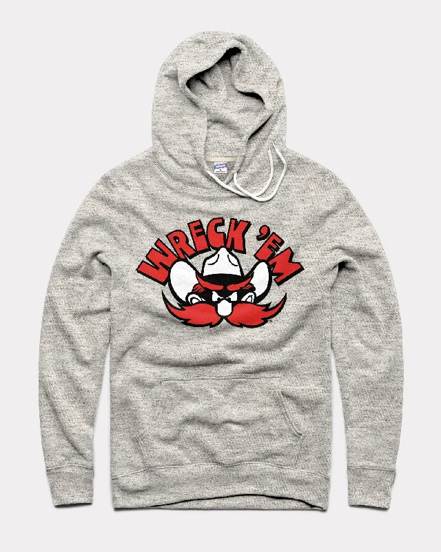 Casual And Versatile Wreck 'Em Masked Rider Athletic Grey Hoodie