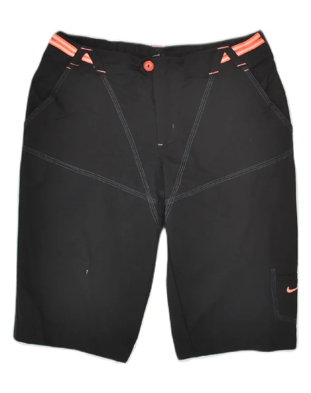 Quality Tailoring NIKE Womens Casual Shorts UK 12 Medium W30  Black Polyester