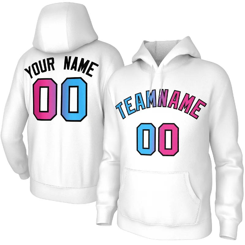 Romantic And Sweet Custom Stitched White Pink-Black Gradient Fashion Athletic Pullover Sweatshirt Hoodie Romantic And Sweet Custom Stitched White Pink-Black Gradient Fashion Athletic Pullover Sweatshirt Hoodie