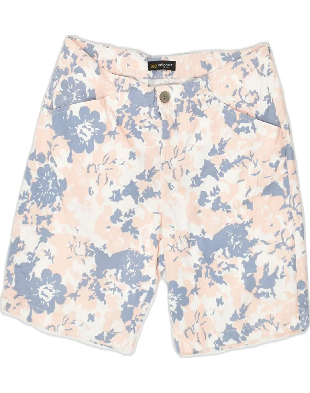 Retro Stripes LEE Womens Mid Rise Regular Fit Casual Shorts US 8 Medium W30 Pink Floral Retro Stripes LEE Womens Mid Rise Regular Fit Casual Shorts US 8 Medium W30 Pink Floral