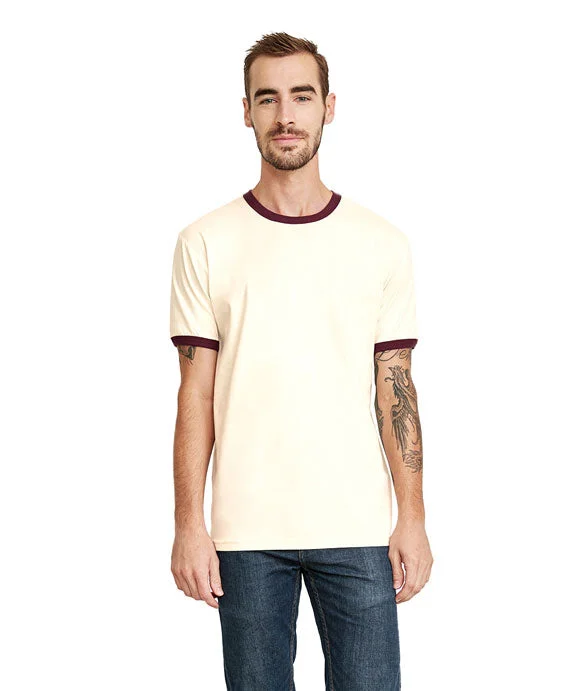 Fashion Style 3604 - Next Level Unisex Ringer T-Shirt | Natural/Maroon