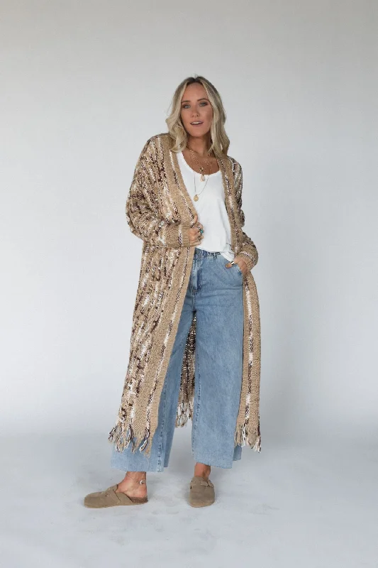 High Street Fashion Evening Glow Cardigan - Latte