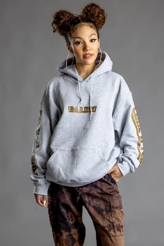 Urban Comfort LIGHT GREY N CHOCOLATE CNT REBEL SLEEVE HOODIE