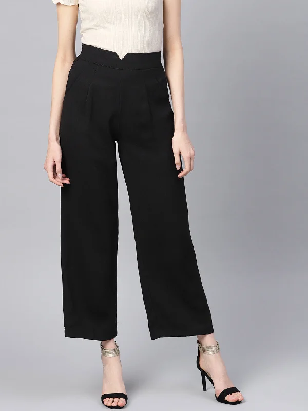 Classic And Versatile Black Wide Leg Trousers