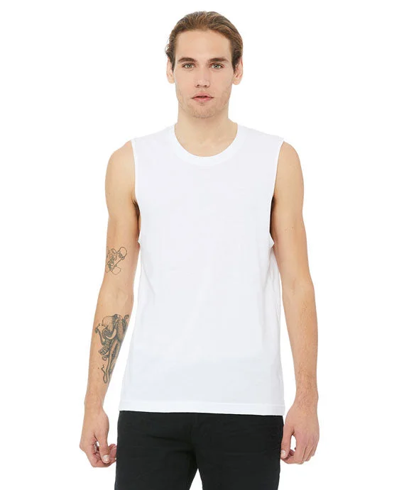 Cozy Outfit 3483 - Bella + Canvas Unisex Jersey Muscle Tank Top | White