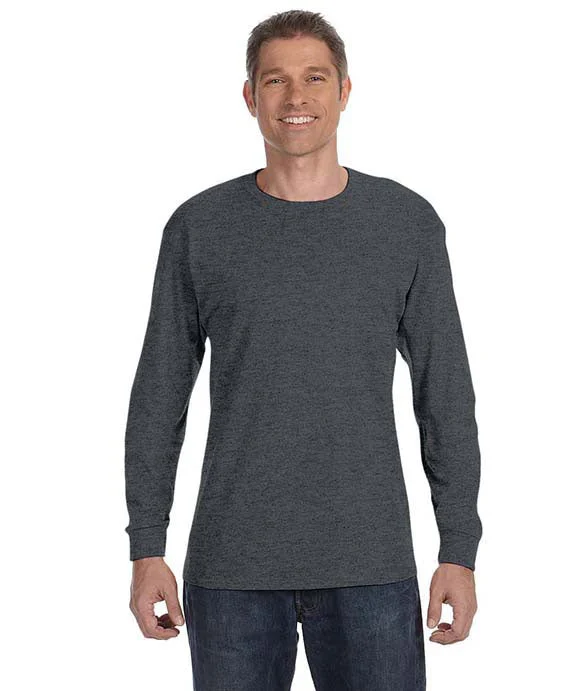 New Design 5586 - Hanes Adult Authentic-T Long-Sleeve T-Shirt | Charcoal Heather