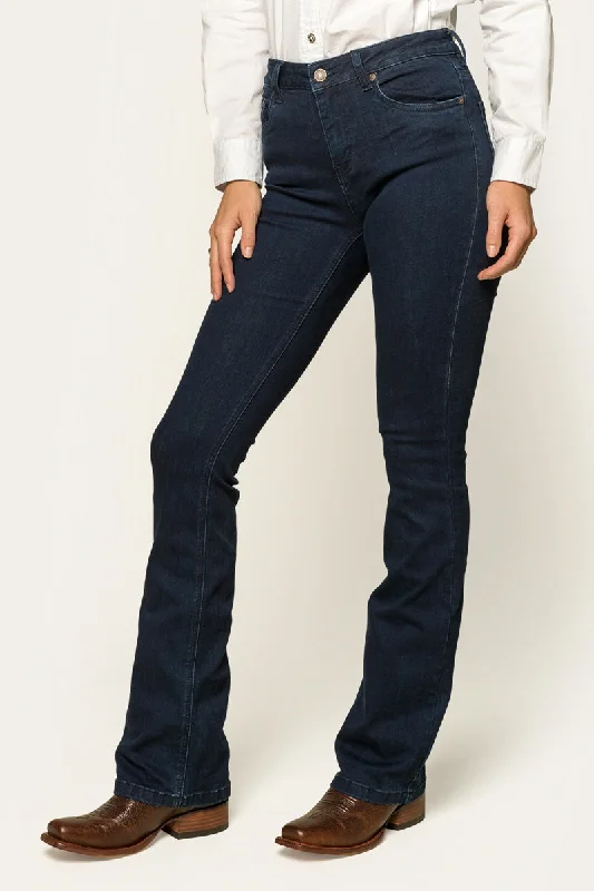 Casual Comfort Katherine Womens Mid-Rise Bootleg Jeans - Indigo Blue