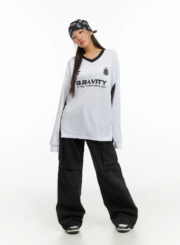 Luxe Comfort Basic Cargo Wide-Leg Pants IS402