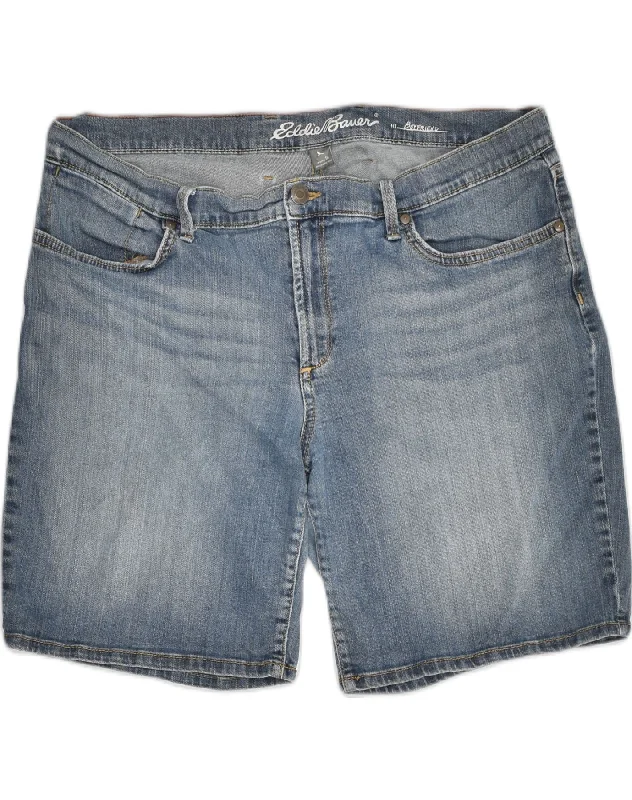 Warm Wear EDDIE BAUER Womens Boyfriend Denim Shorts US 16 2XL W38 Blue Cotton