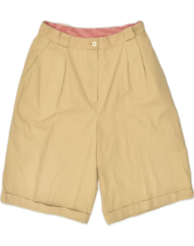 Simple Solid Color VINTAGE Womens Pegged Casual Shorts IT 44 Medium W28 Beige Cotton Simple Solid Color VINTAGE Womens Pegged Casual Shorts IT 44 Medium W28 Beige Cotton