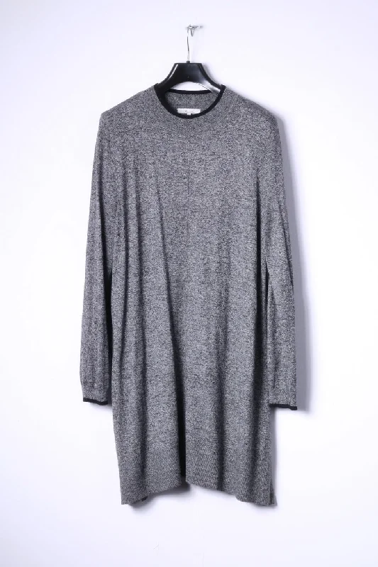 Stylish Wear Peacocks Womens 18 46 XXL Long Jumper Grey Nylon Cotton Blend Soft Dress Stylish Wear Peacocks Womens 18 46 XXL Long Jumper Grey Nylon Cotton Blend Soft Dress