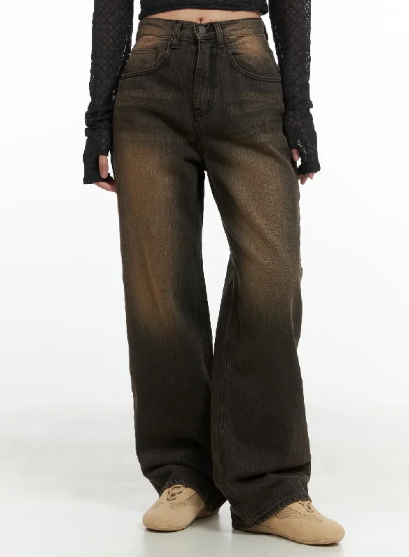 Fashion Elements Lux Vintage Washed Wide Leg Jeans CO404