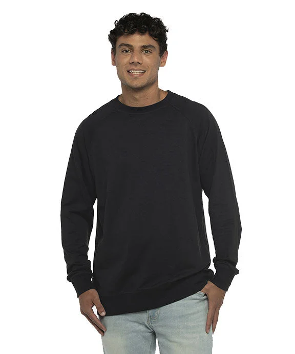 Urban Fashion N9000 - Next Level Unisex French Terry Raglan Sweatshirt | Black