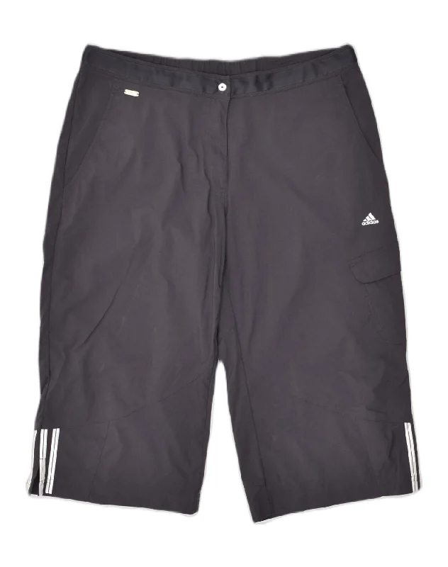 Knitted Design ADIDAS Womens Climalite Cargo Shorts UK 16 Large W36  Grey Polyester