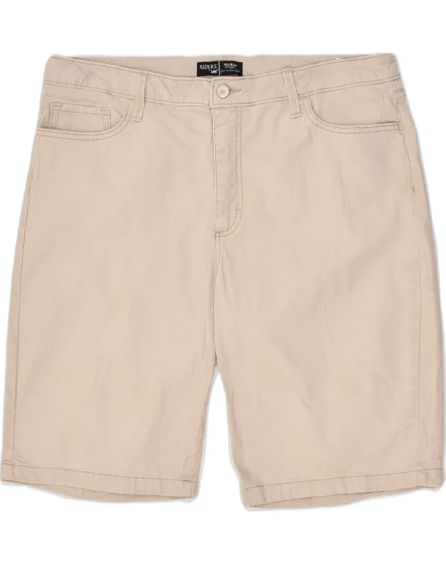 Sports Cool LEE Womens Mid Rise Bermuda Shorts US 18 2XL W36 Beige Cotton