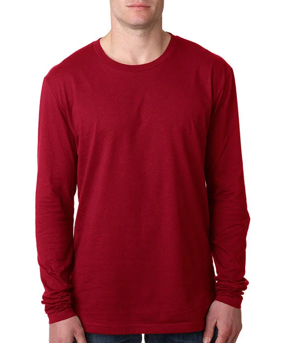 Letter embroidery N3601 - Next Level Mens Premium Fitted Long Sleeve Crew Neck T-Shirt | Cardinal Letter embroidery N3601 - Next Level Mens Premium Fitted Long Sleeve Crew Neck T-Shirt | Cardinal