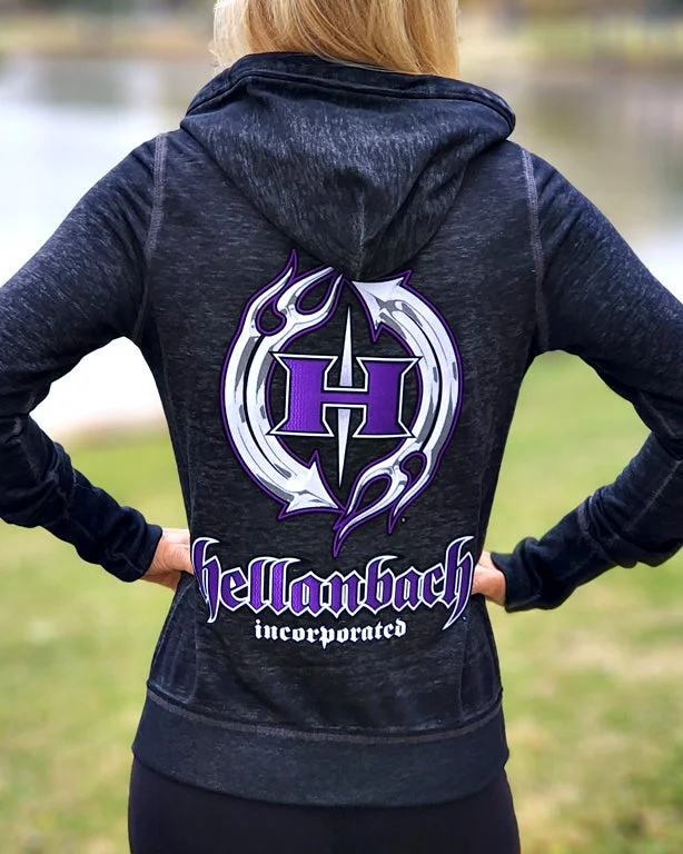 Fashionable Prints Zen 3D Purple Patch Full-Zip Up Hoodie