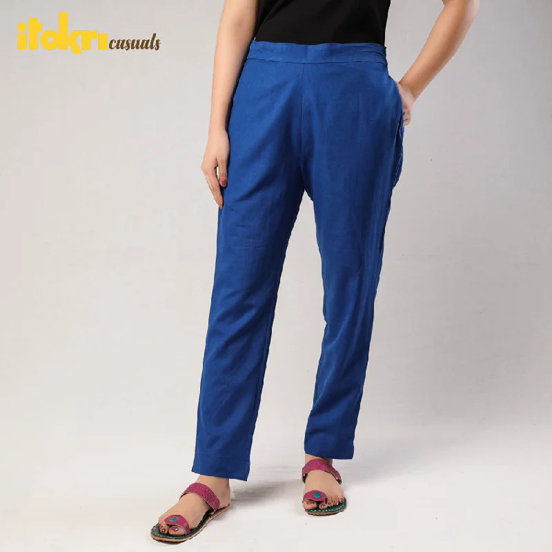 High-end Sense Dark Blue - Cotton Tapered Casual Pant for Women