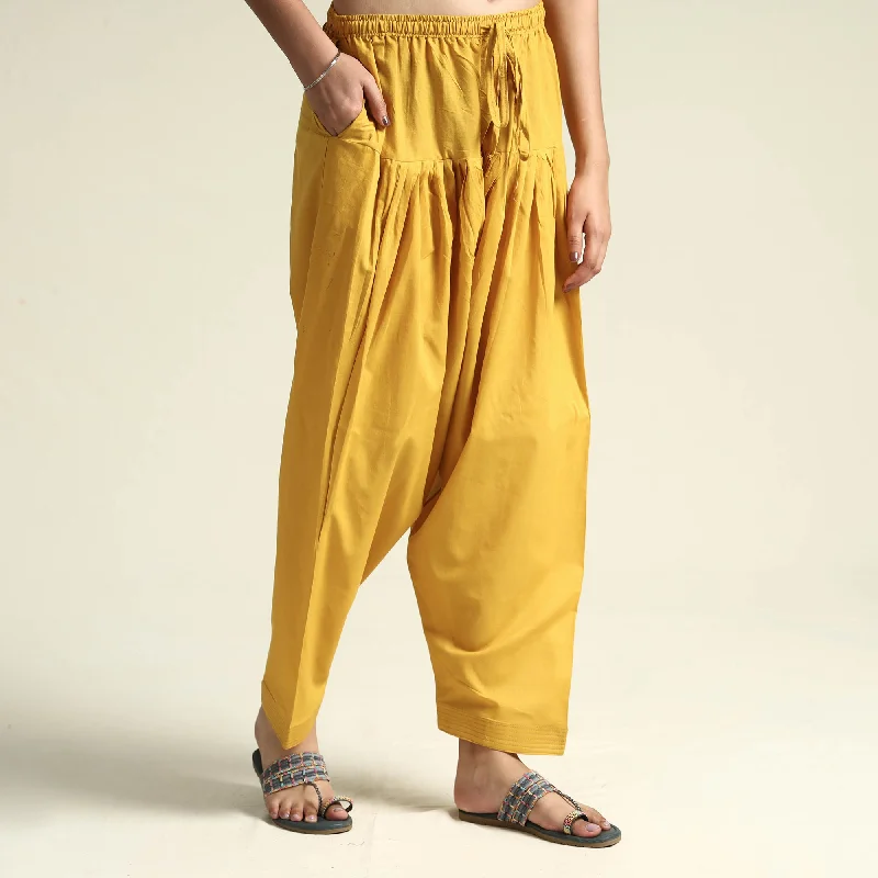 Personalized Wear Marigold Yellow - Plain Cotton Women Salwar