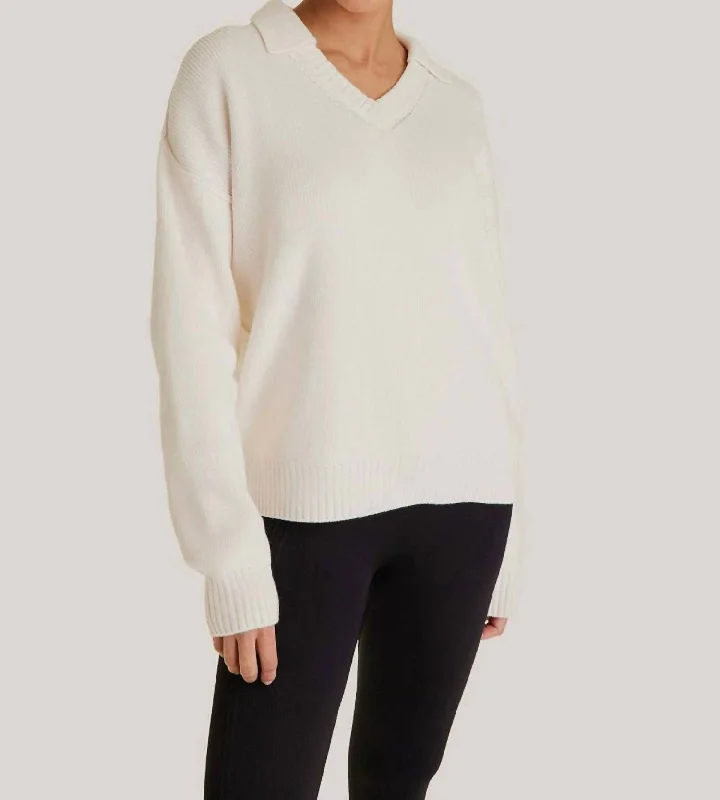 Street Letter Style Diana Sweater In Bone