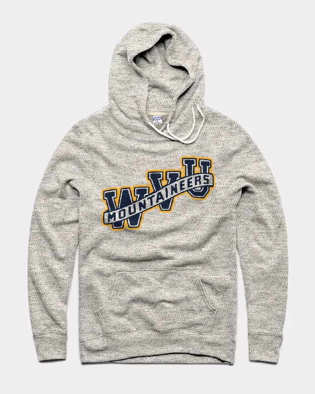 Breezy Style Block WVU Banner Athletic Grey Hoodie