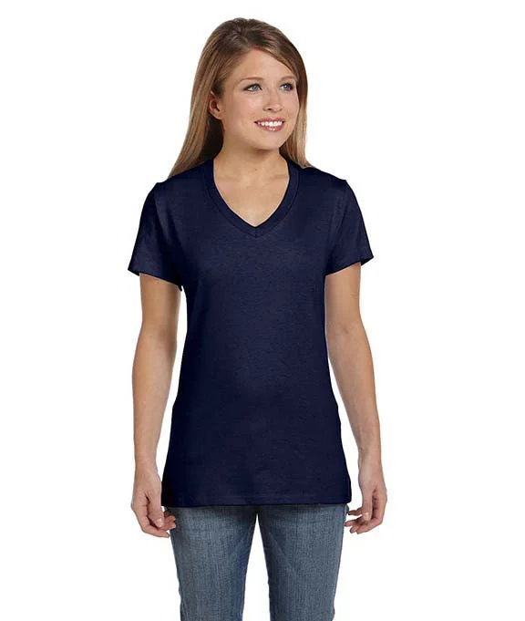 Elegant and noble S04V - Hanes Ladies nano-T® V-Neck T-Shirt | Navy