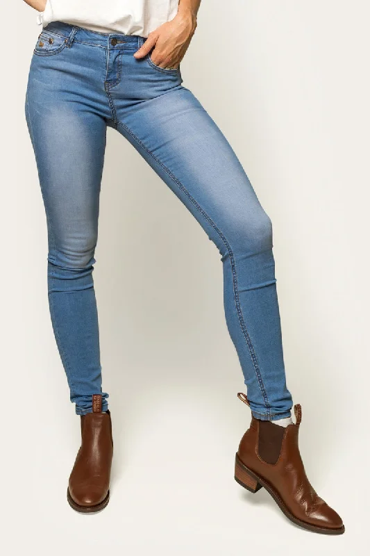 Sports Fitness Wear Sophie Womens Skinny Leg Jeans - Bright Blue