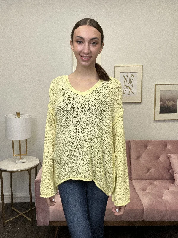 Easy Style Lace It Up Women's Relaxed Round Neckline Long Sleeve Top